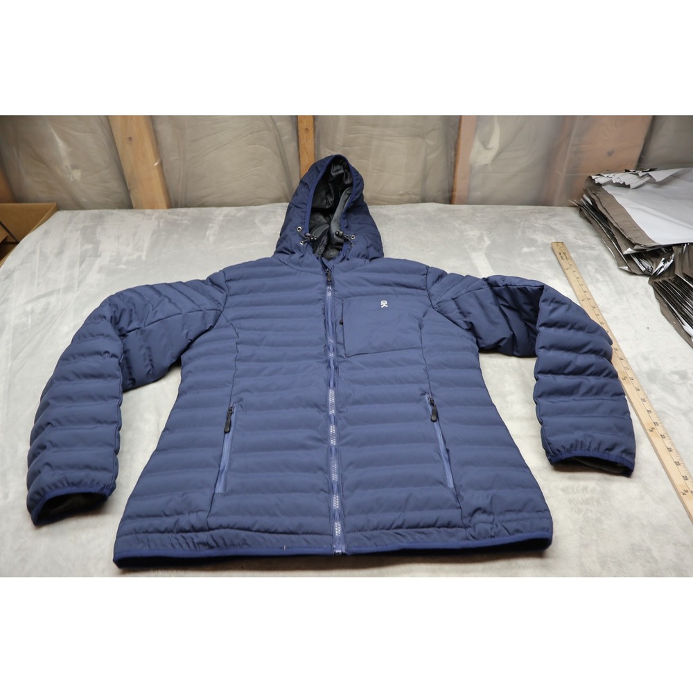 Little Donkey Andy Jacket Womens Medium Blue Hooded Light Pack Quilted Puffer